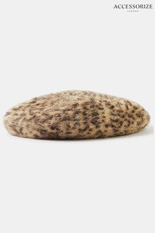 Accessorize Animal Leopard Fluffy Beret