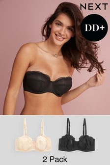 Black/Nude DD+ Non Pad Multiway Bras 2 Pack (158983) | £28