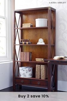 Dark Chestnut Balmoral 2 Drawer Single Bookcase