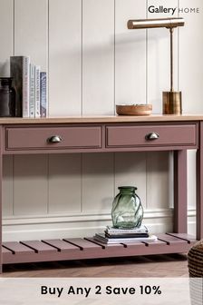 Gallery Home Clay Pink Leroy 2 Drawer Console