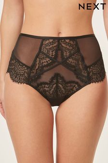 Black High Rise Lace Knickers (163576) | £14