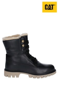CAT® Lifestyle Black Basis Faux Fur Lace-Up Boots