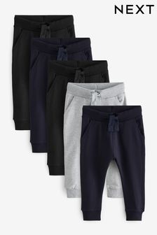 Black/Navy/Charcoal Joggers 5 Pack (3mths-7yrs) (164334) | £30 - £34