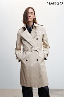 Mango Grey Classic Belted Trench Coat (172240) | £90