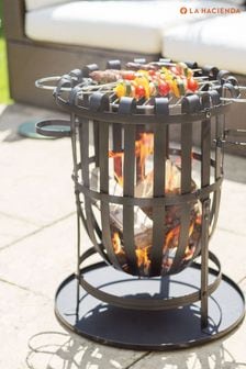 Vancouver Steel Firebasket with Cooking Grill by La Hacienda