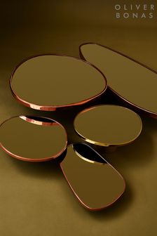 Oliver Bonas Gold Gold Metal Round Pebble Wall Mirror (182688) | £75