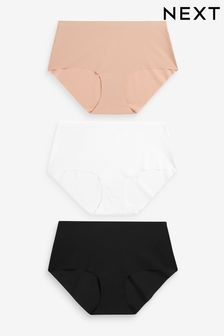 Black/White/Nude Midi No VPL Knickers 3 Pack (183280) | £17