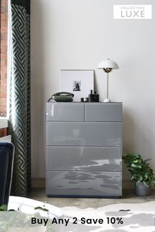 Grey Sloane Glass Multi Chest of Drawers (186331) | £699