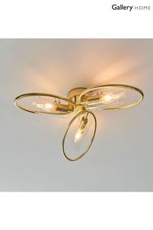 Gallery Home Polished Brass Jasper 3 Bulb Ceiling Light