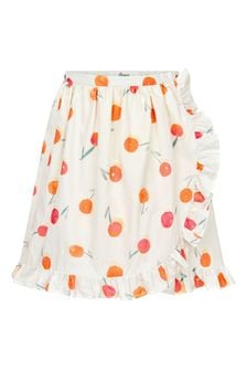 Bonpoint Girls Cream Cotton Skirt