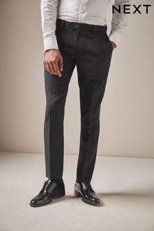 Black Slim Machine Washable Plain Front Formal Trousers (188518) | £20