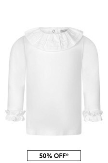 Patachou Girls White Cotton T-Shirt