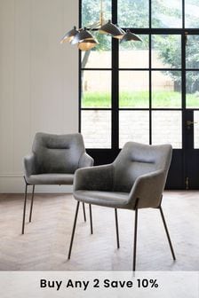 Set Of 2 Quinn Dining Chairs With Black Legs