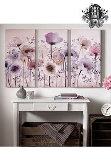 Purple Classic Poppy Trio Wall Art