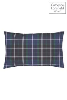 Set of 2 Catherine Lansfield Blue Brushed Cotton Tartan Check Pillowcases