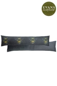 Evans Lichfield Grey Gold Bee Draught Excluder