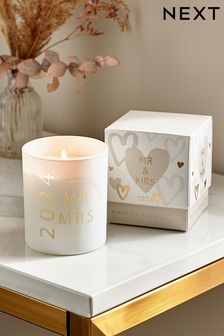 White Established In 2024 Wedding Boxed Candle