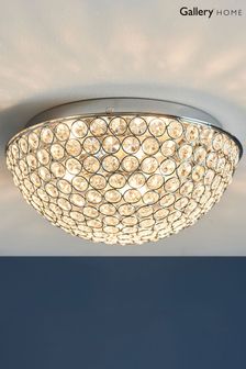 Gallery Direct Silver Laura Flush Ceiling Light