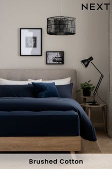 Navy 100% Cotton Supersoft Brushed Deep Fitted Sheet (207355) | £22 - £32