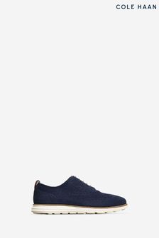 Cole Haan Blue Grand Stitchlite Wing Oxford Lace-Up Shoes