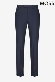 Moss Blue Tailored Fit Trousers