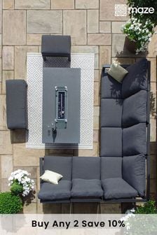 Maze Charcoal Grey Manhattan Reclining Corner Fire Pit Outdoor Dining Set (209961) | £3,300