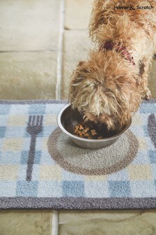 Howler & Scratch Blue Teatime Washable Pet Non Slip Feeding Mat