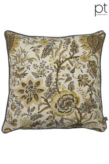 Prestigious Textiles Ochre Yellow Aspley Floral Feather Filled Cushion