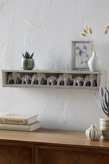 Grey Grey Elephant Floating Wall Shelf