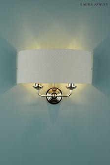 Laura Ashley Polished Nickel Sorrento 2 Light Wall Light Lamp Shade (211556) | £75