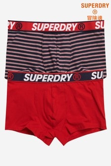 Superdry Red Organic Cotton Trunks Two Pack