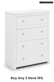 Julian Bowen Surf White Radley 4 Drawer Chest