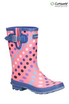 Cotswold Pink Paxford Elasticated Mid Calf Wellington Boots