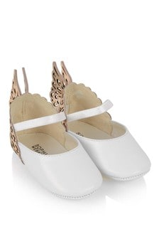 Sophia Webster Baby Girls White/Rose Gold Leather Shoes