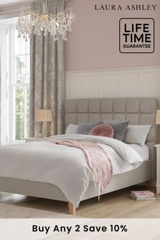 Laura Ashley Huxley Dark Dove Grey Holton Upholstered Bed Frame (214007) | £575 - £675