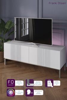 Frank Olsen White Iona 4 Door Large TV Unit with Smart Feature