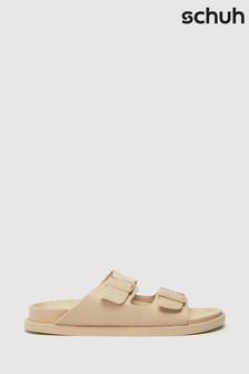 Schuh Natural Tulsa Buckle Footbed Sandals (216784) | £26