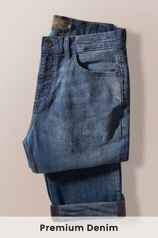 Inky Blue Slim Fit Premium Heavyweight Jeans (217748) | £35