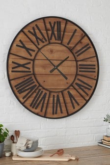 Brown Wood Bronx Wall Clock