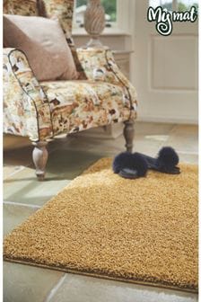 My Mat Ochre Yellow Soft Stain Resistant And Washable Rug
