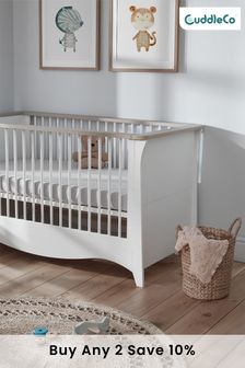 Clara Cot Bed In White & Ash By Cuddleco (220689) | £399
