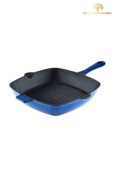 Barbary & Oak Blue 26cm Cast Iron Grill Pan
