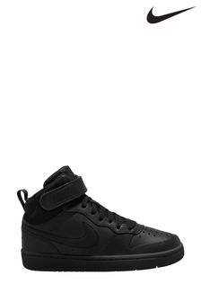 Nike Black Court Youth Borough Mid Trainers (222596) | £40