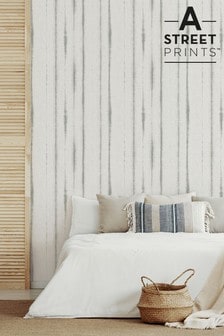 A Street Grey Orleans Stripe Wallpaper