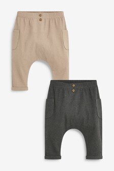 Grey/Beige 2 Pack Baby Joggers (222897) | £10 - £12