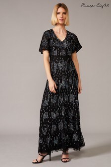 Phase Eight Black Clarabelle Sequin Embellished Maxi Dress