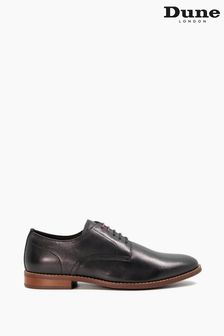 Dune London Suffolks Black Soft Leather Gibson Shoes (225114) | £100 - £110