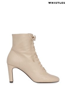 lace up cream boots