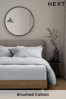 Silver Grey 100% Cotton Supersoft Brushed Deep Fitted Sheet (226301) | £22 - £32