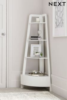 White Mode Gloss Corner Ladder Shelf (227884) | £310
